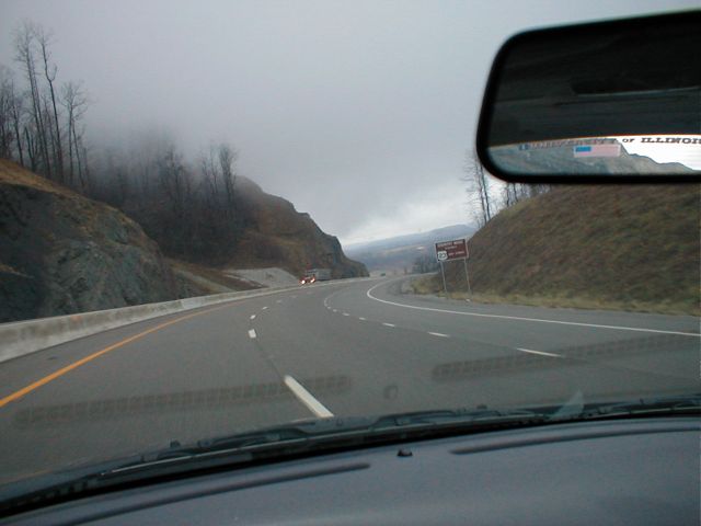 US 23 entering Kentucky from Virginia at Pound Gap. In Kentucky, US 23 is the Country Music Highway. (January 2, 2003)