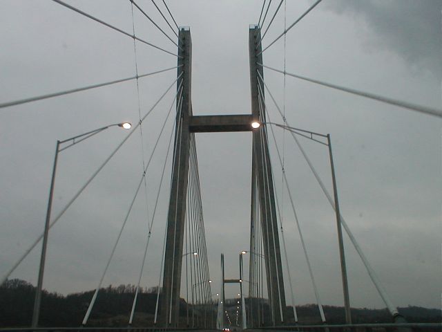 Heading south on the bridge.