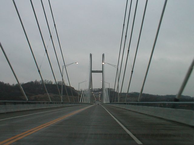 Heading south on the bridge.